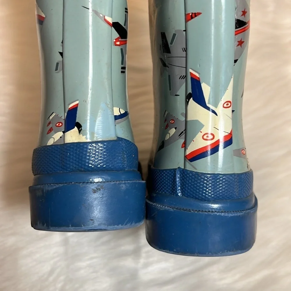 Hatley Blue Airplane Toddler Waterproof Rain Boots